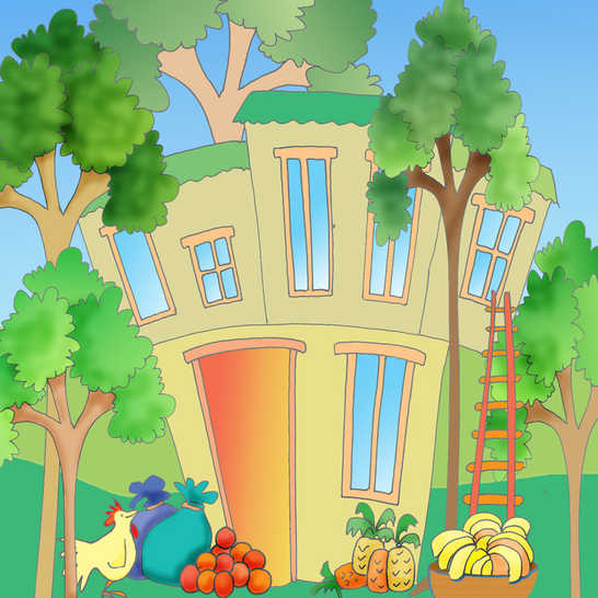 A house in a forest.