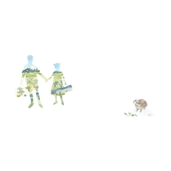 A girl and a boy holding hands in a field.