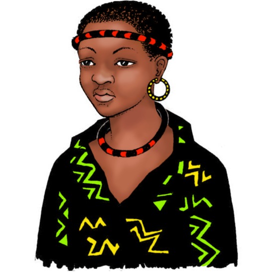 A woman with short hair.