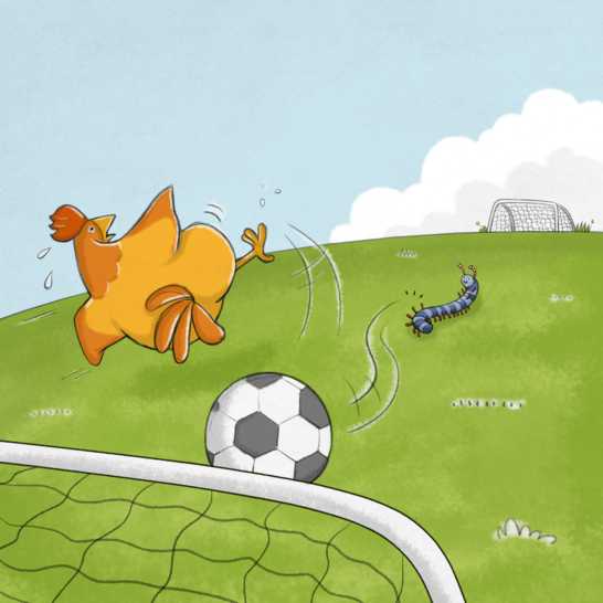 Millipede scoring a goal.