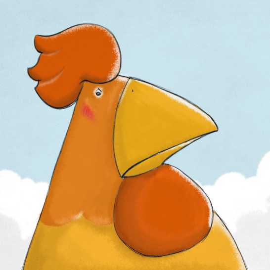 An angry-looking chicken.